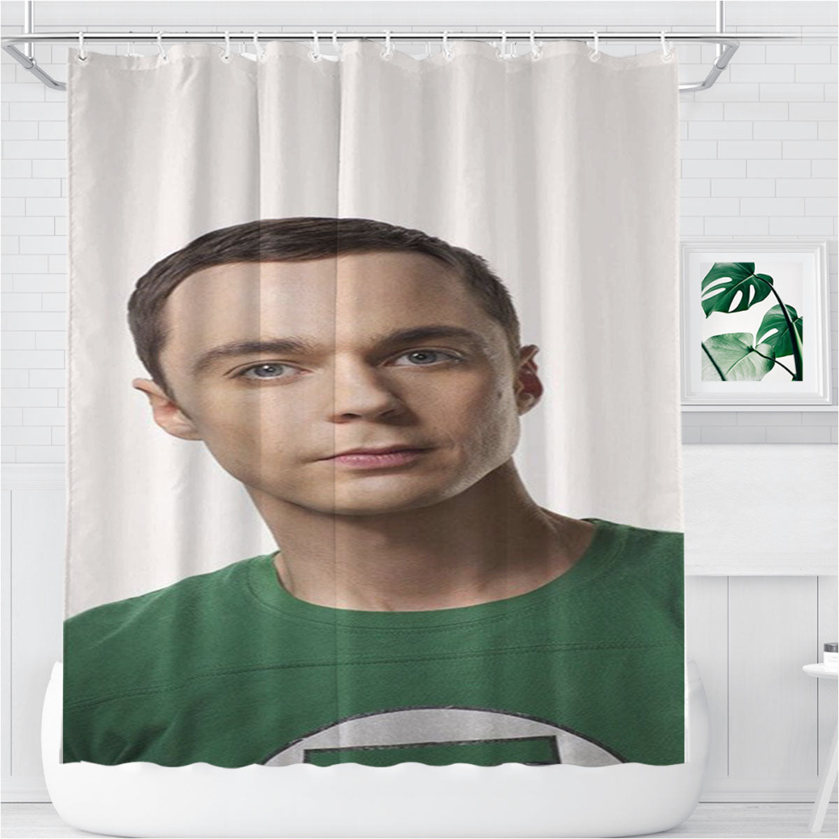 Sheldon Cooper Big Bang Theory Bathroom Shower Curtain Fabric Waterproof | 66 X 72 Inch