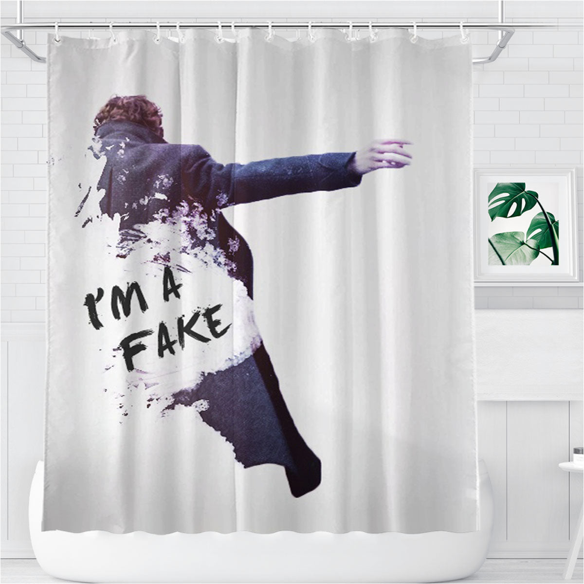 Sherlock A Fake Bathroom Shower Curtain Fabric Waterproof | 66 X 72 Inch