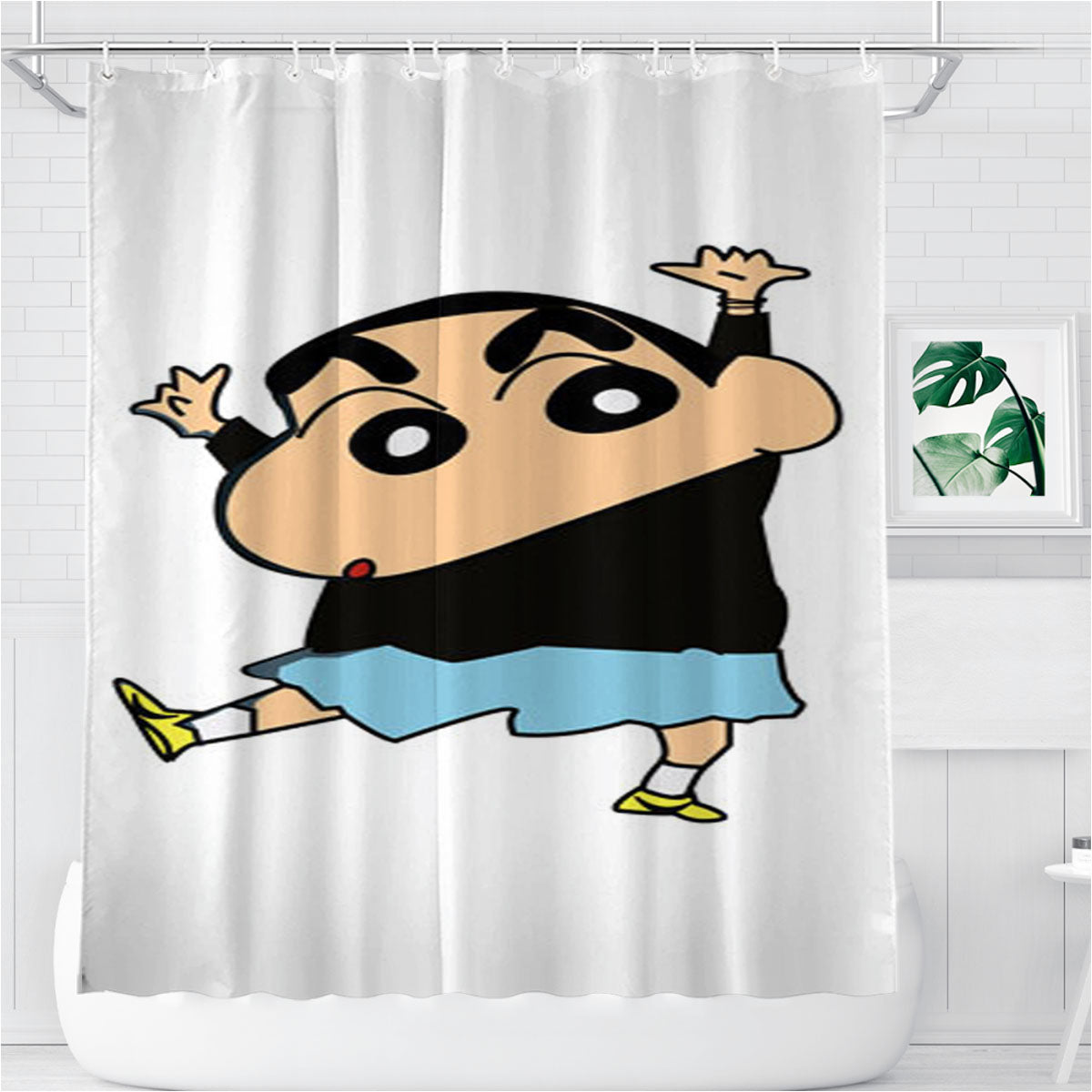 Shin Chan Cartoon Bathroom Shower Curtain Fabric Waterproof | 66 X 72 Inch