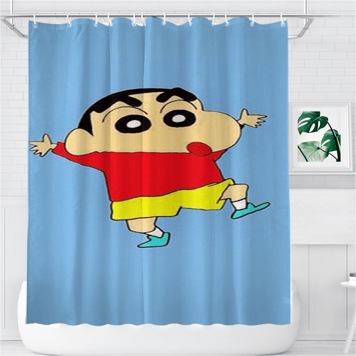 Shin Chan Cute Bathroom Shower Curtain Fabric Waterproof | 66 X 72 Inch