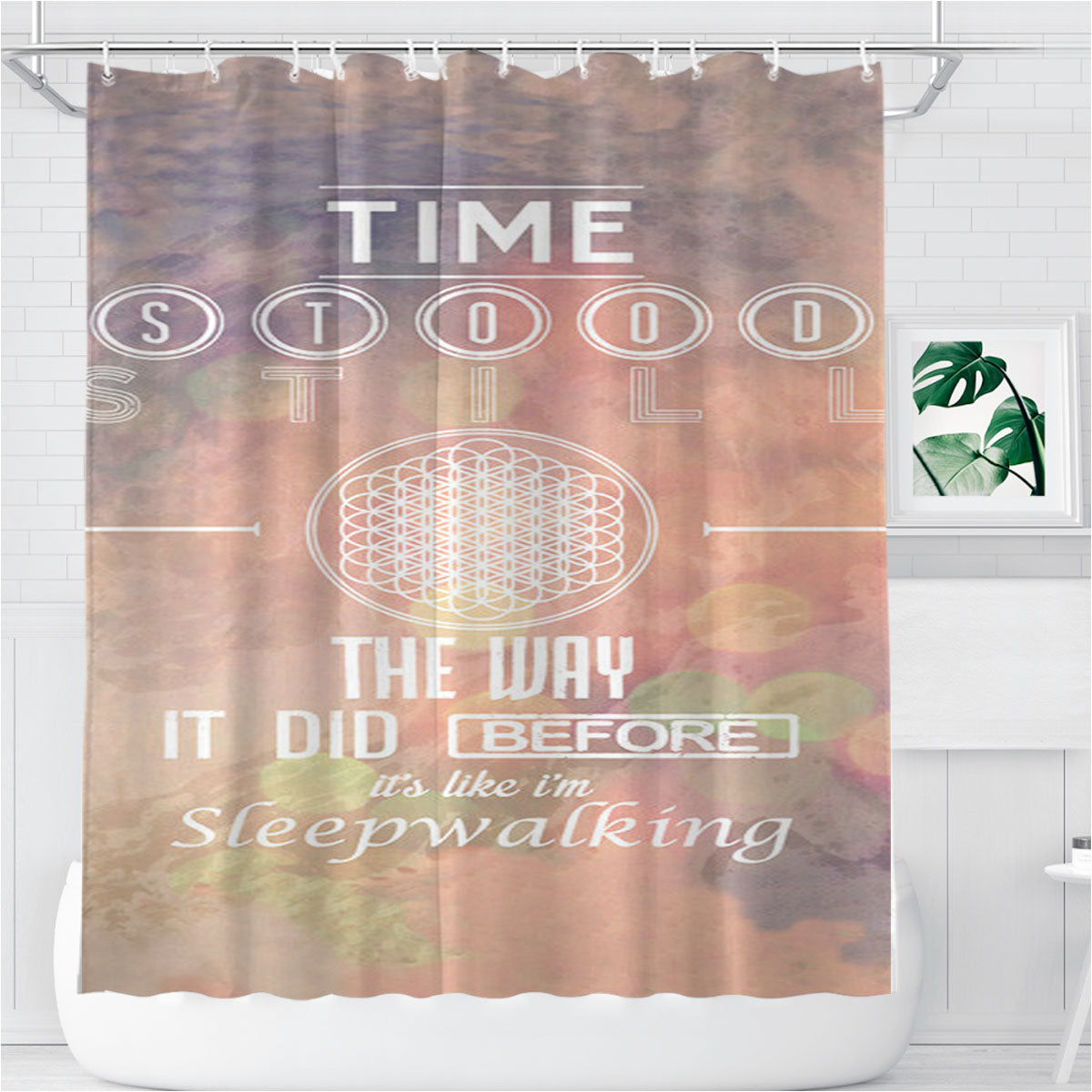 Sleep Walking Lyrics Bmth Sempiternal Album Bathroom Shower Curtain Fabric Waterproof | 66 X 72 Inch