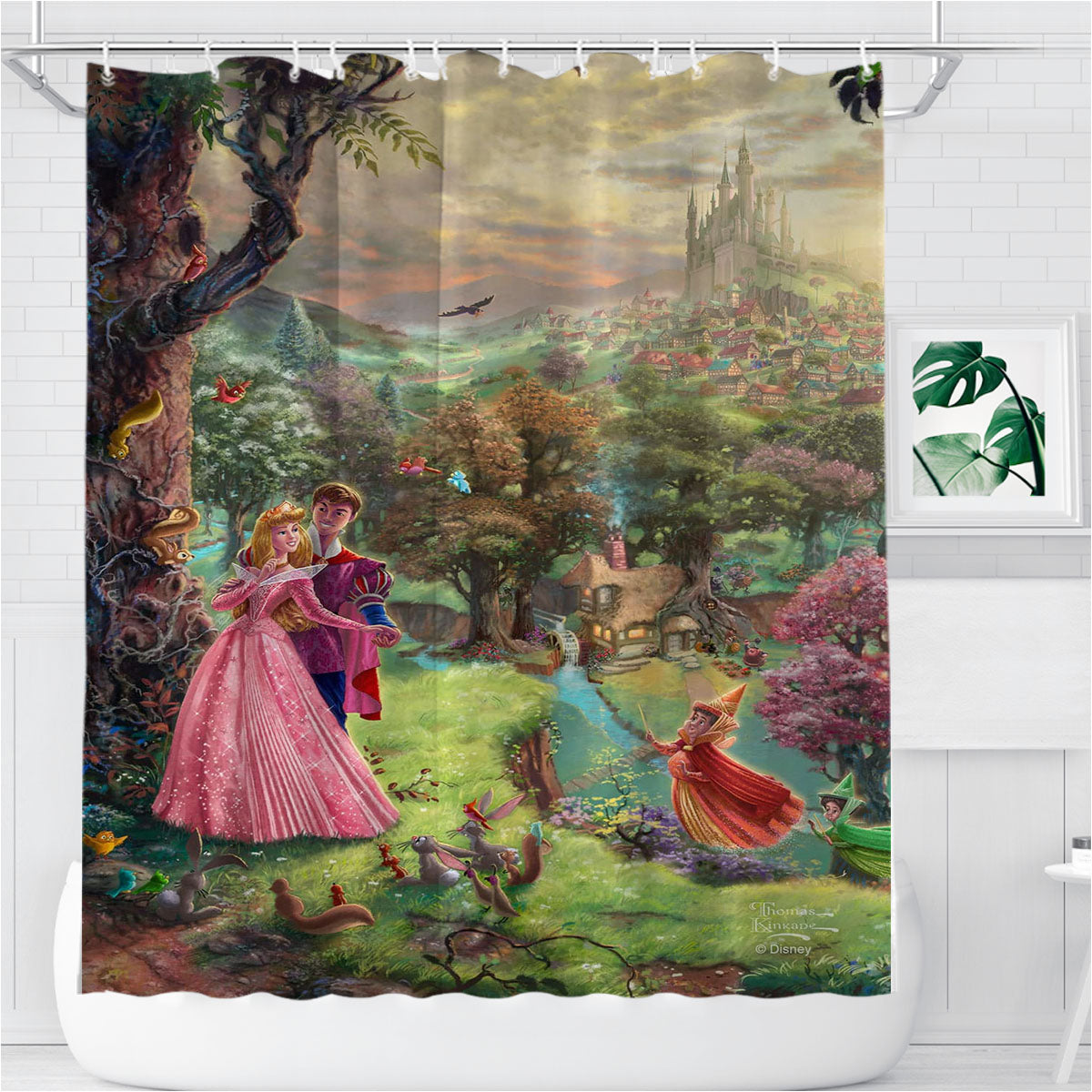 Sleeping Beauty Bathroom Shower Curtain Fabric Waterproof | 66 X 72 Inch