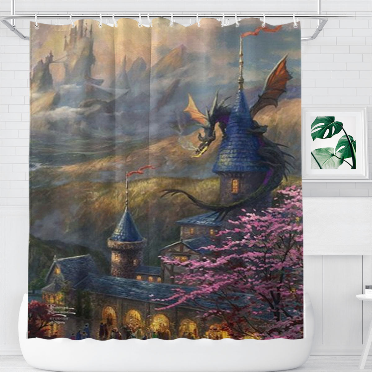 Sleeping Beauty Maleficent Bathroom Shower Curtain Fabric Waterproof | 66 X 72 Inch