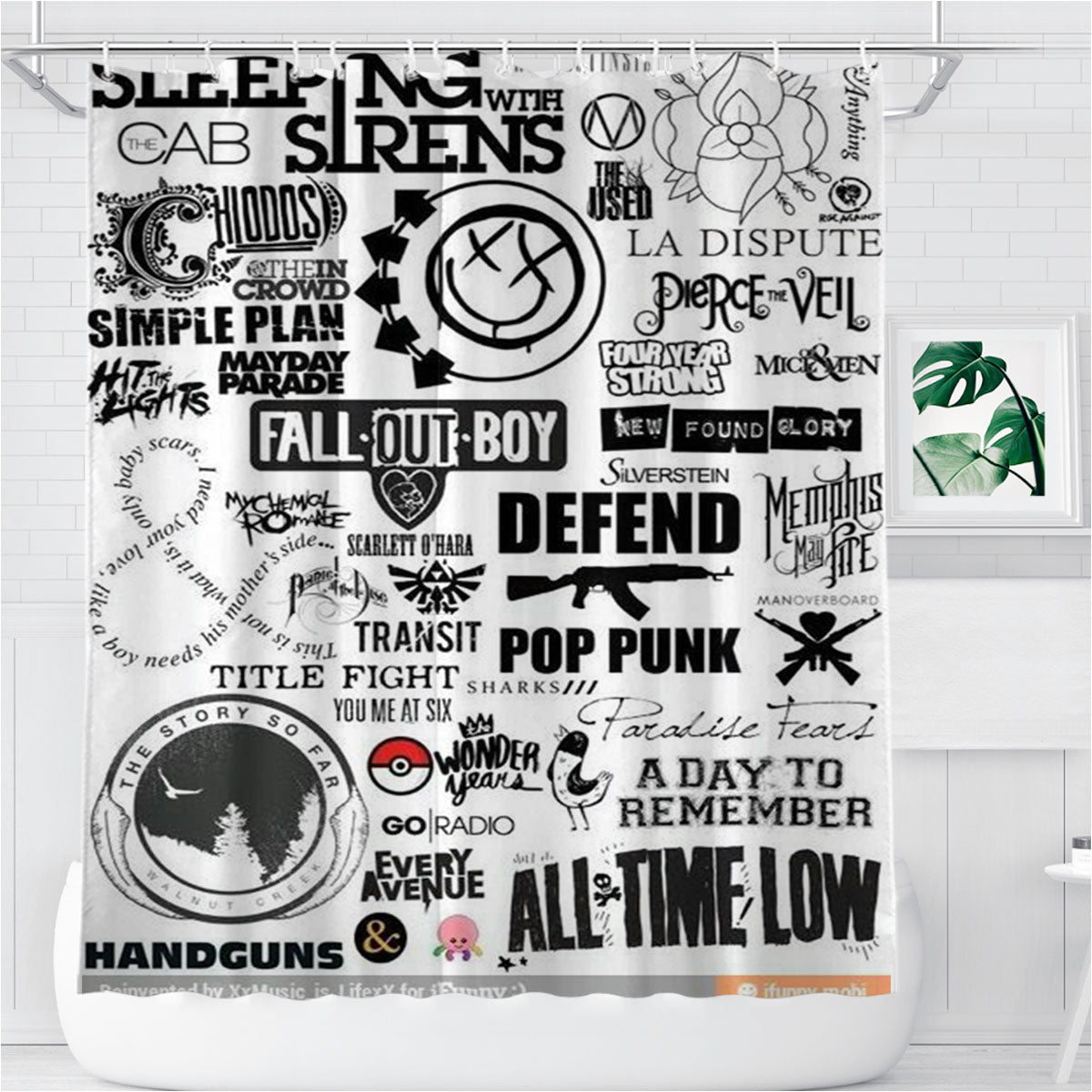 Sleeping Sirens Bathroom Shower Curtain Fabric Waterproof | 66 X 72 Inch