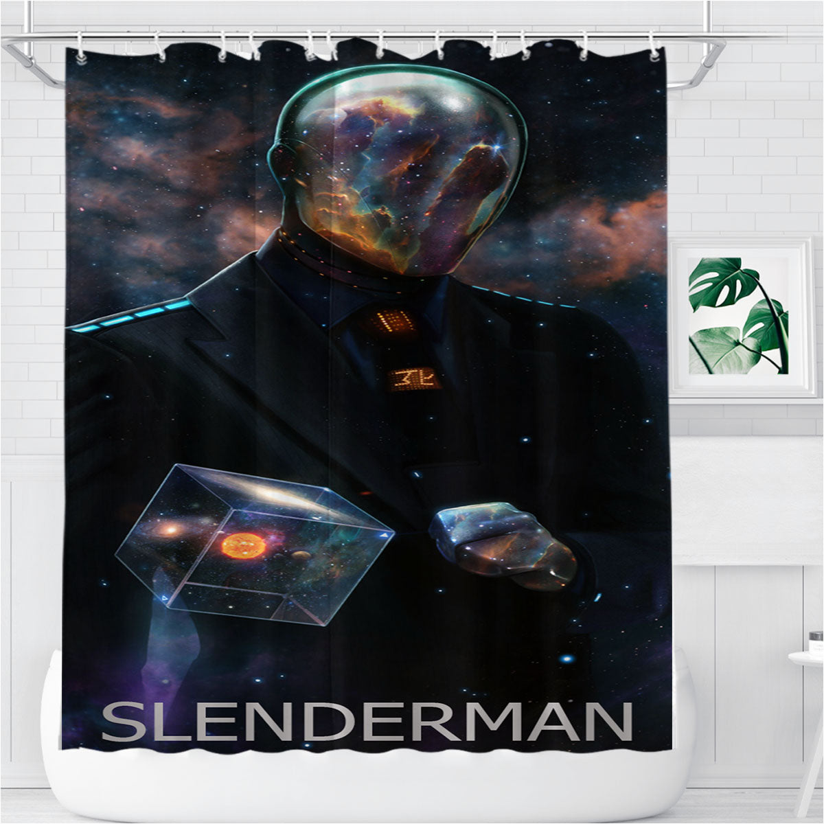 Slenderman Avengers Bathroom Shower Curtain Fabric Waterproof | 66 X 72 Inch