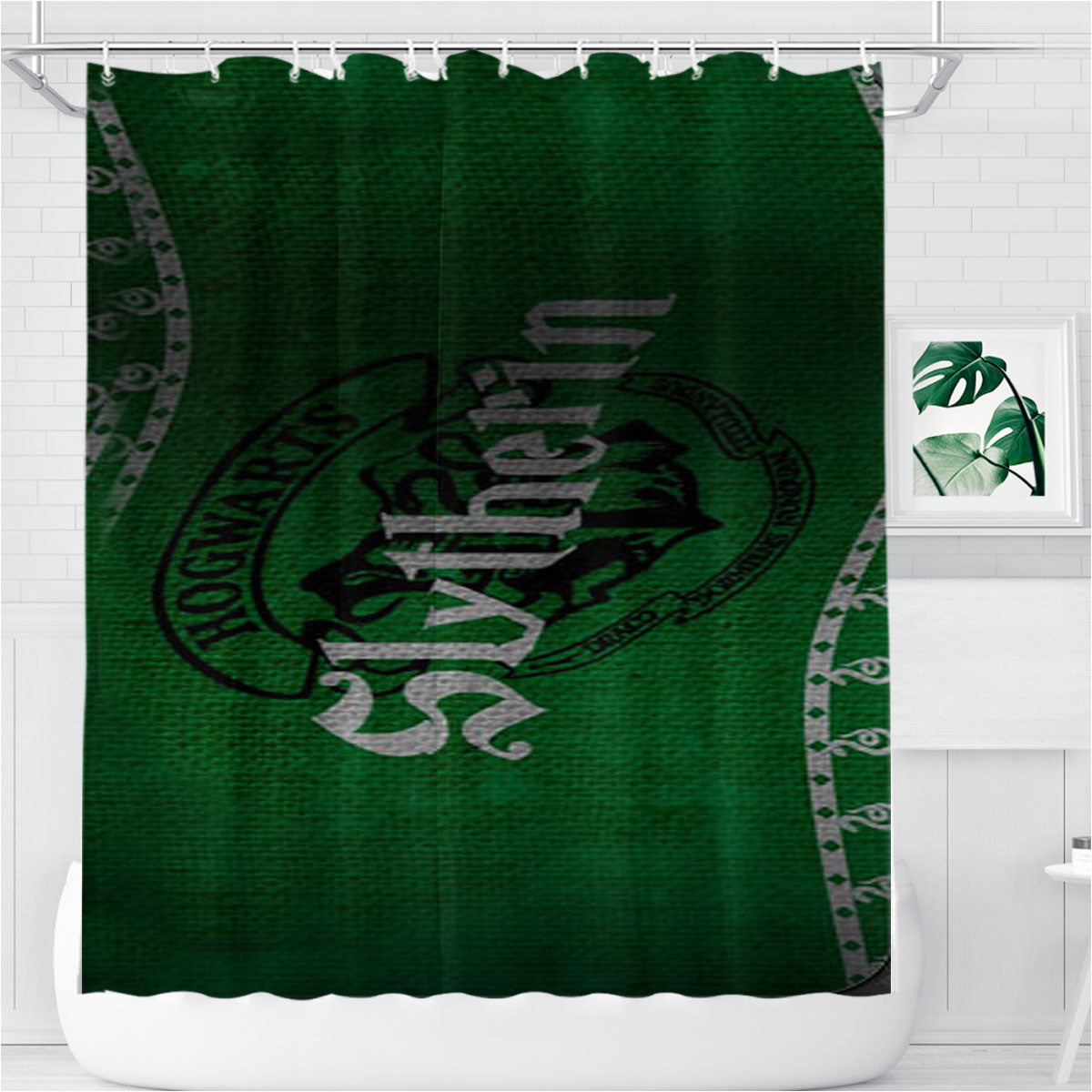 Slytherin Banner Bathroom Shower Curtain Fabric Waterproof | 66 X 72 Inch