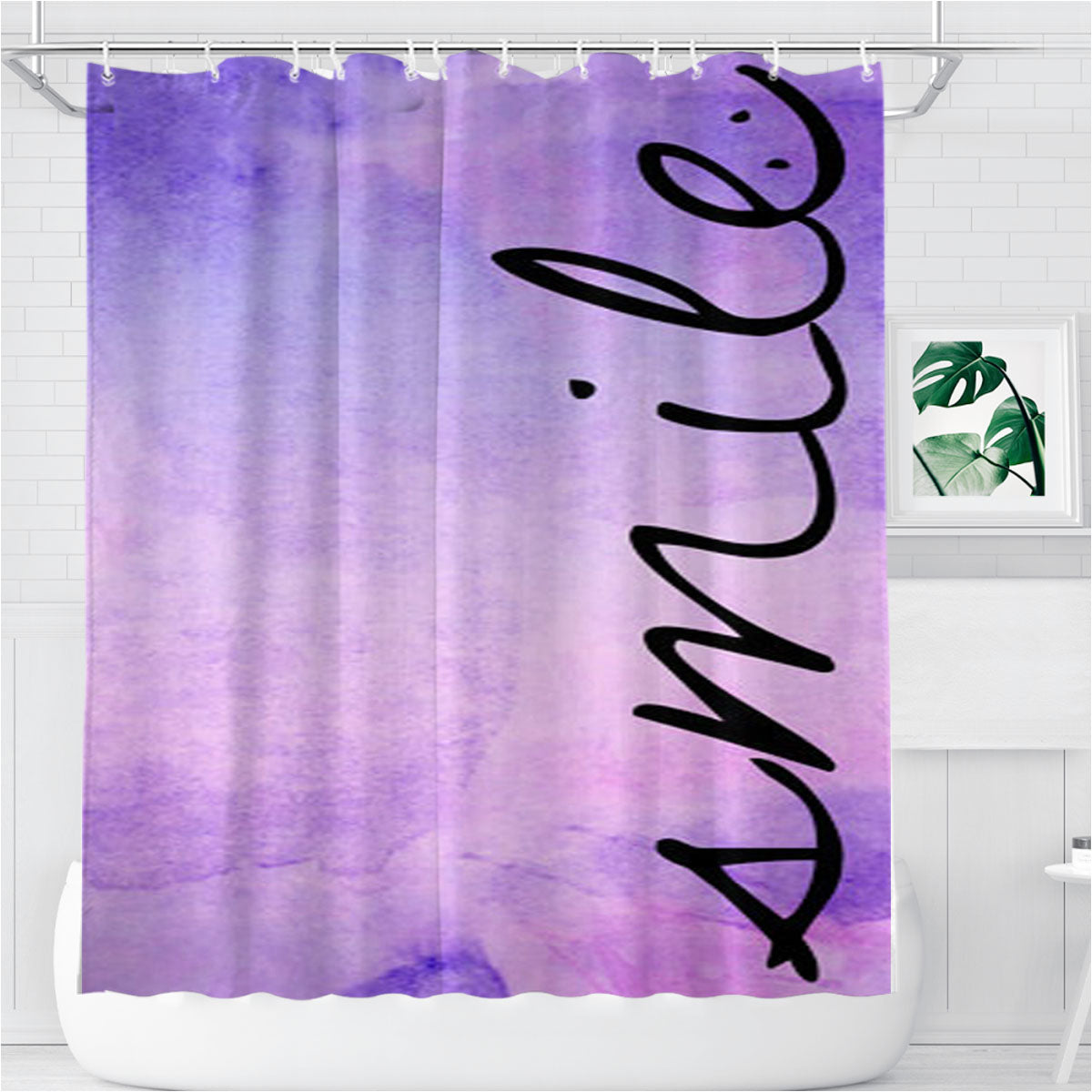 Smile Bathroom Shower Curtain Fabric Waterproof | 66 X 72 Inch