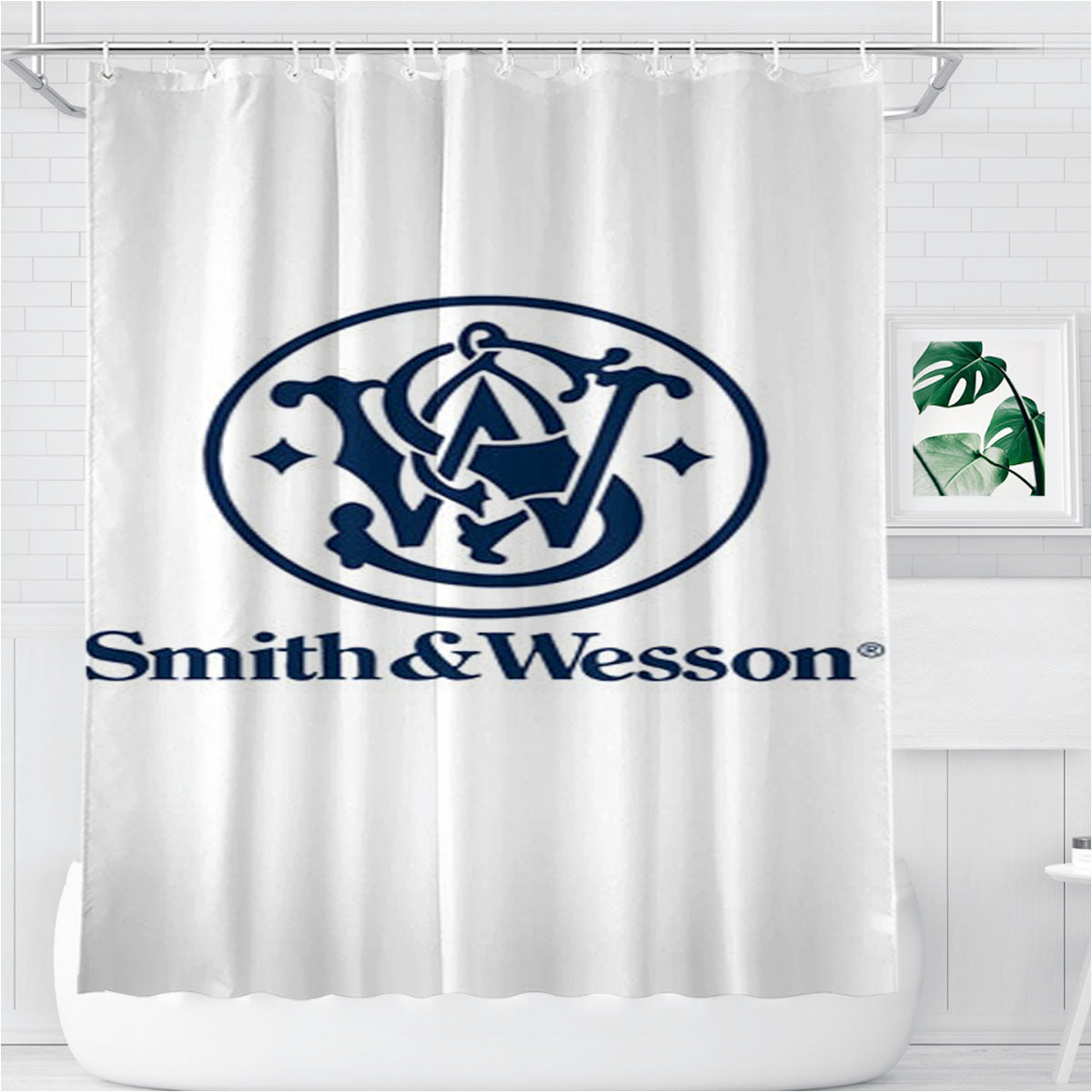 Smith And Wesson New Bathroom Shower Curtain Fabric Waterproof | 66 X 72 Inch