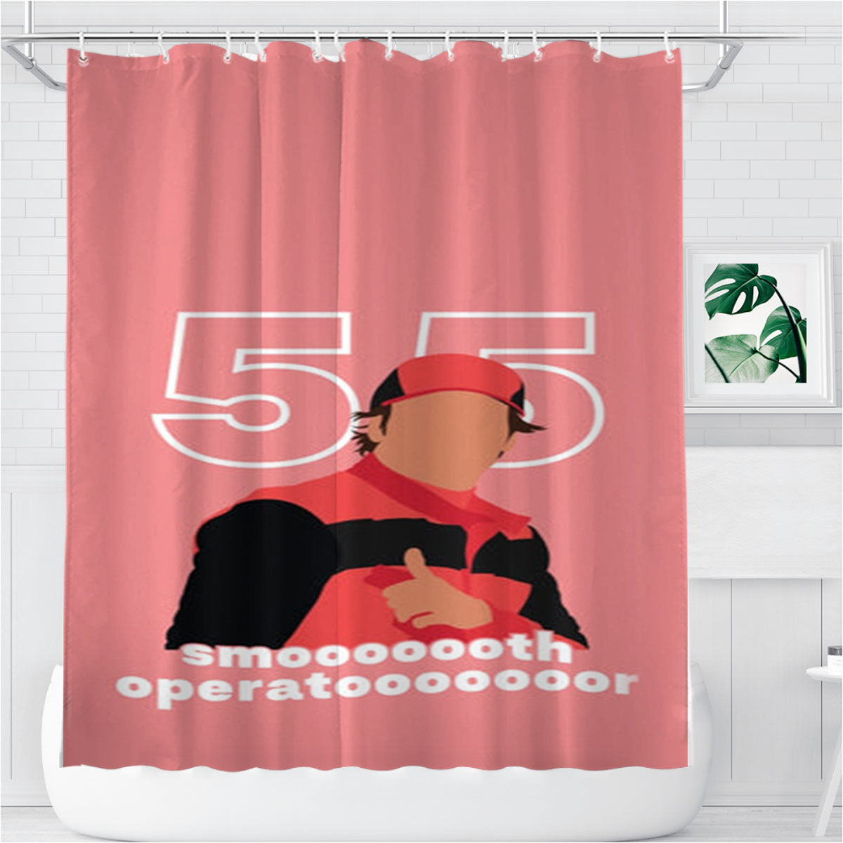 Smooth Operator Bathroom Shower Curtain Fabric Waterproof | 66 X 72 Inch