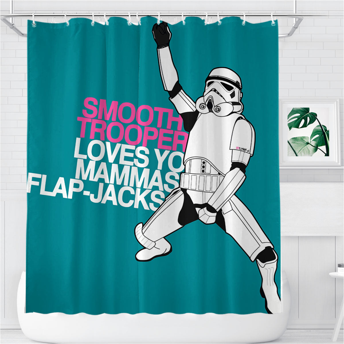 Smooth Trooper Quote Bathroom Shower Curtain Fabric Waterproof | 66 X 72 Inch