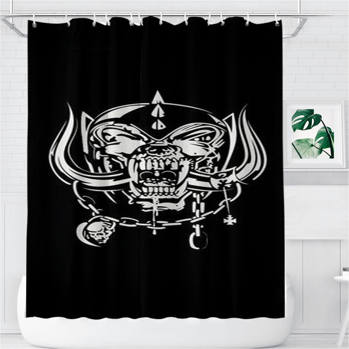Snaggletooth Bathroom Shower Curtain Fabric Waterproof | 66 X 72 Inch