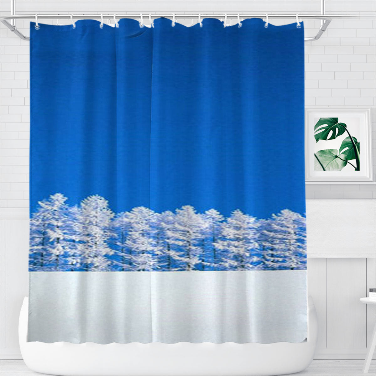 Snow White And Tree Bathroom Shower Curtain Fabric Waterproof | 66 X 72 Inch