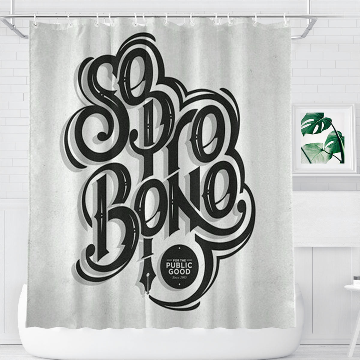 So Pro Bono Public Good Bathroom Shower Curtain Fabric Waterproof | 66 X 72 Inch