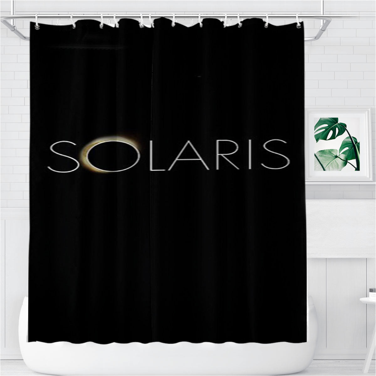 Solaris 197 Movie Logo Text Typography Bathroom Shower Curtain Fabric Waterproof | 66 X 72 Inch