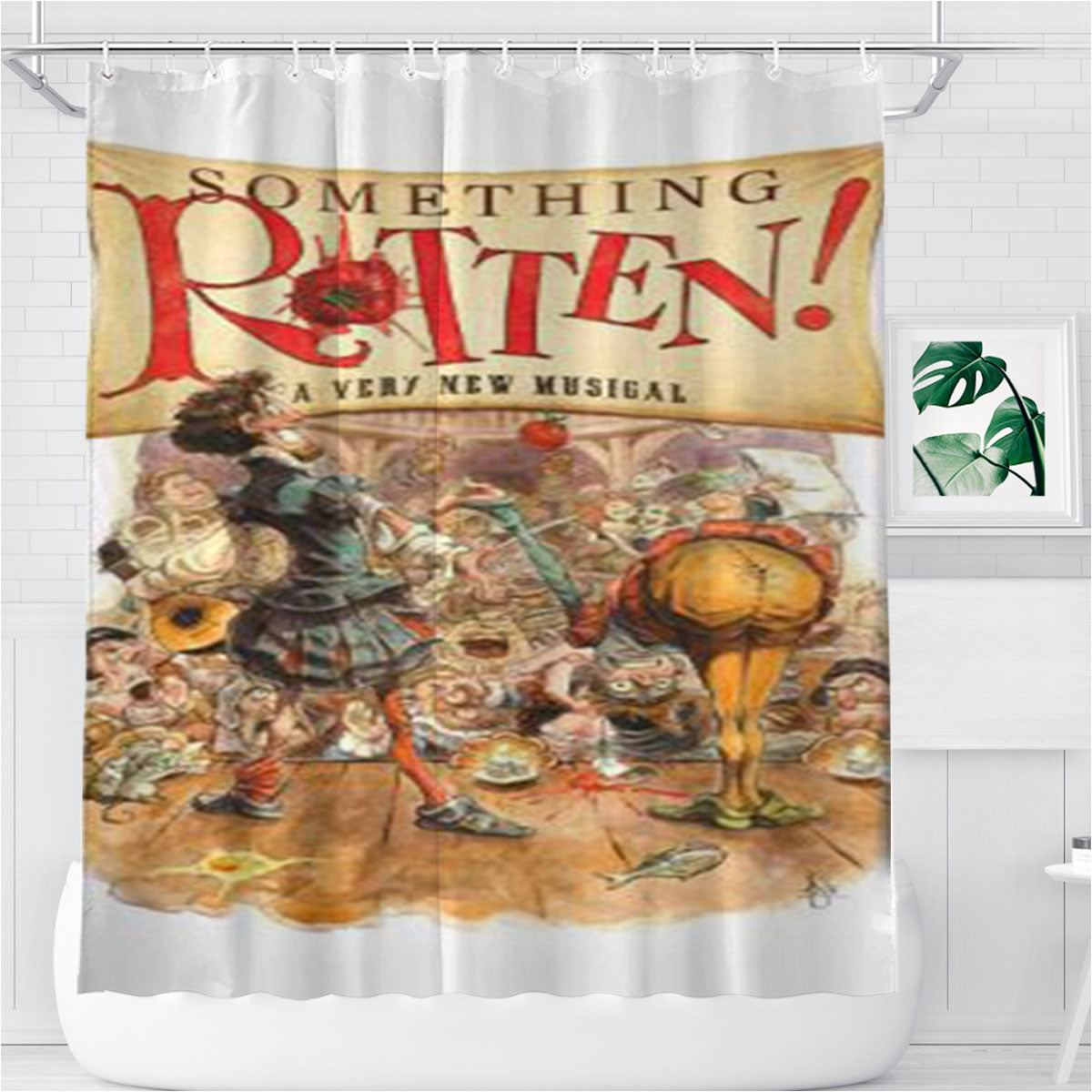 Something Rotten Broadway Bathroom Shower Curtain Fabric Waterproof | 66 X 72 Inch