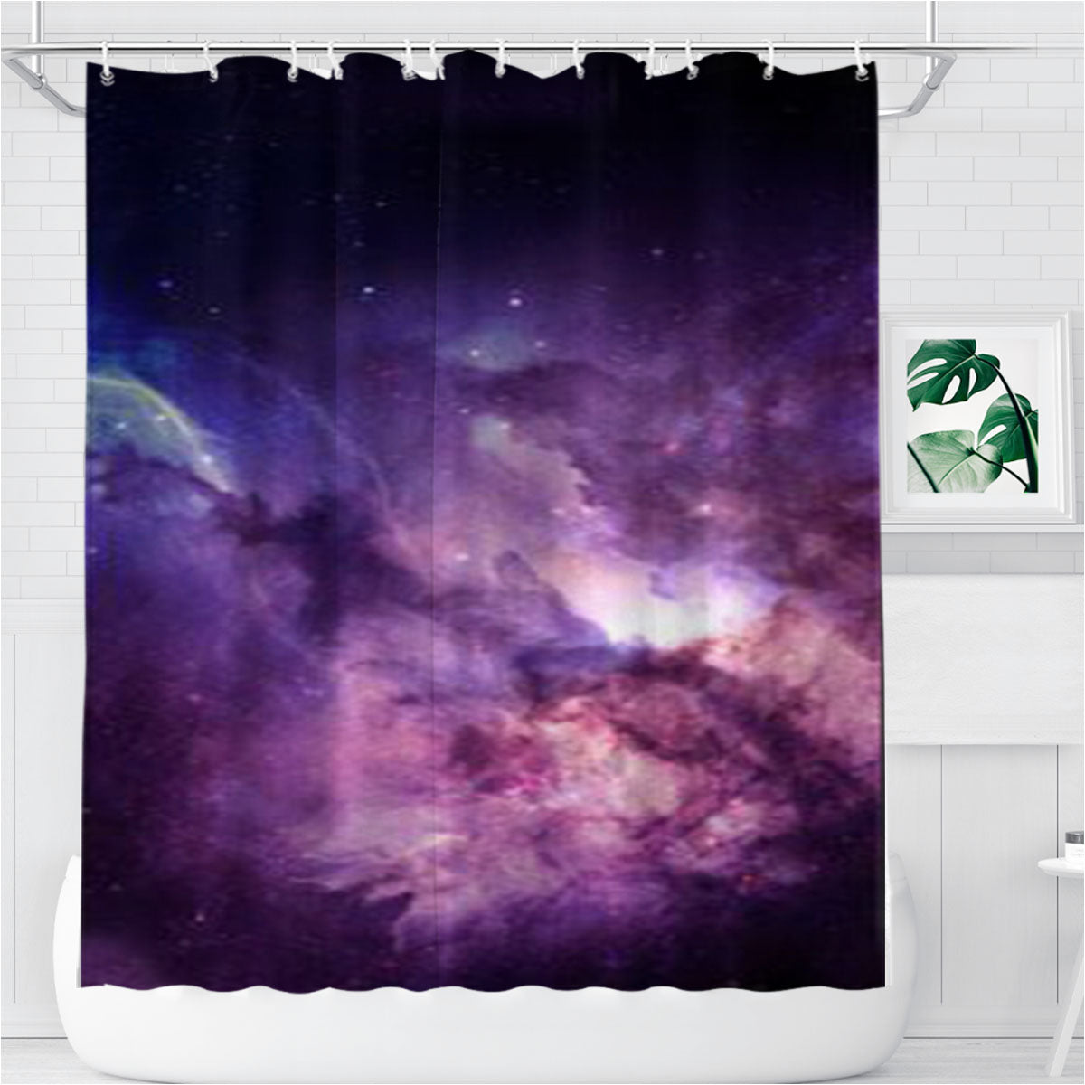 Space Flight Sky Shadow Bathroom Shower Curtain Fabric Waterproof | 66 X 72 Inch