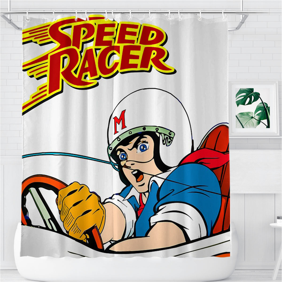 Speed Racer Poster Bathroom Shower Curtain Fabric Waterproof | 66 X 72 Inch