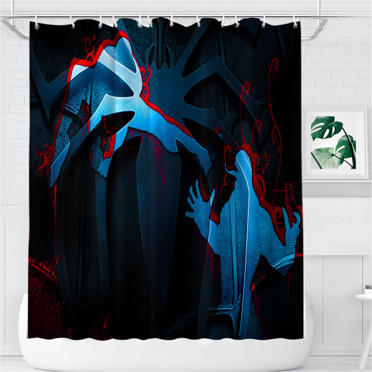 Spider Man Venom Logo Bathroom Shower Curtain Fabric Waterproof | 66 X 72 Inch