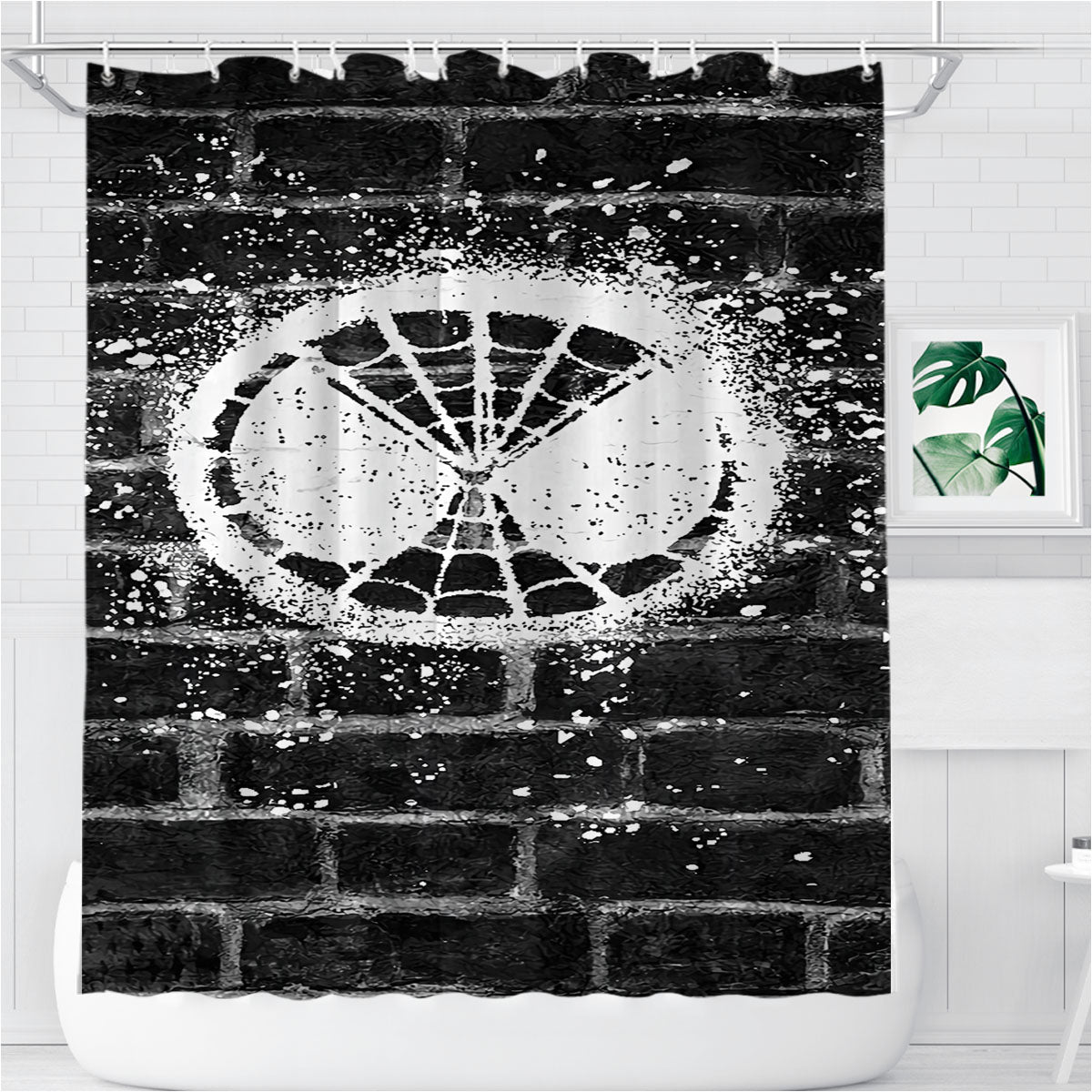 Spiderman Far From Home Logo Bathroom Shower Curtain Fabric Waterproof | 66 X 72 Inch