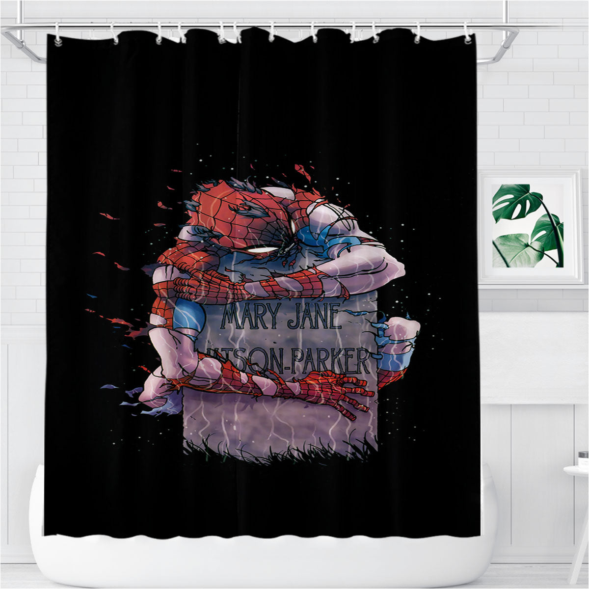 Spiderman Mary Jane Parker Bathroom Shower Curtain Fabric Waterproof | 66 X 72 Inch
