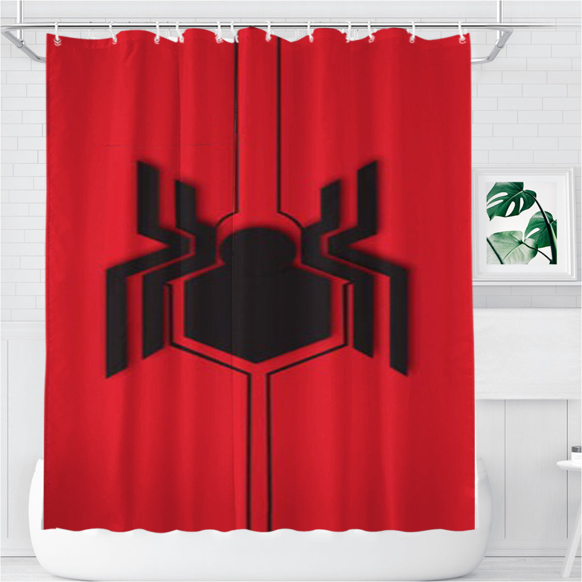 Spiderman Symbol Evolution Bathroom Shower Curtain Fabric Waterproof | 66 X 72 Inch
