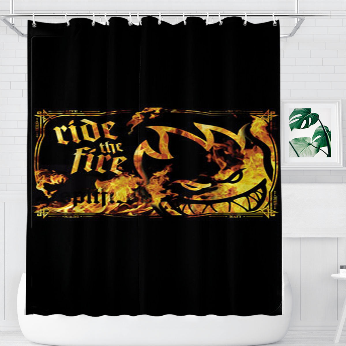Spitfire Ride The Fire Bathroom Shower Curtain Fabric Waterproof | 66 X 72 Inch