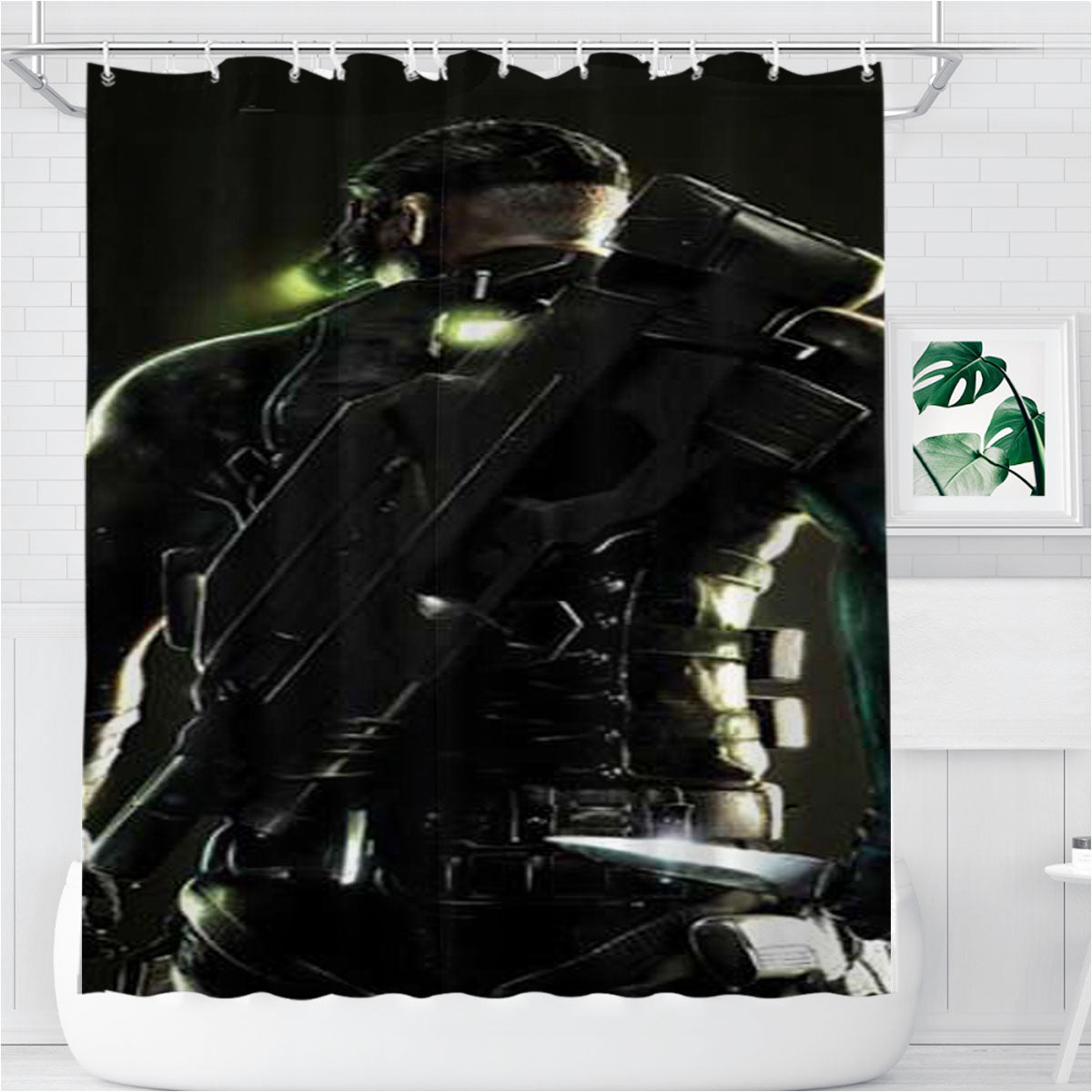 Splinter Cell Conviction Soldier Bathroom Shower Curtain Fabric Waterproof | 66 X 72 Inch