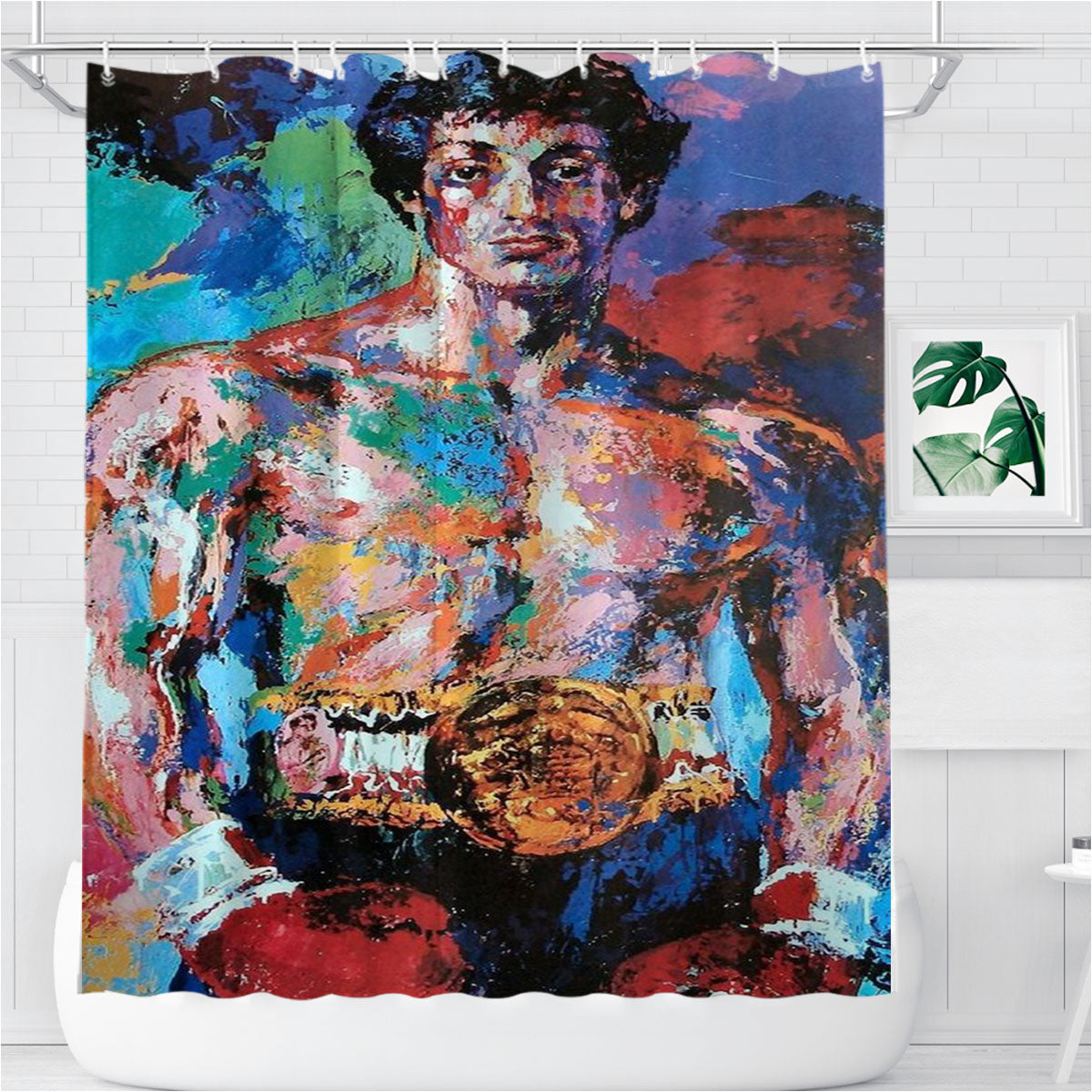 Stallone Rocky Balboa Art Bathroom Shower Curtain Fabric Waterproof | 66 X 72 Inch