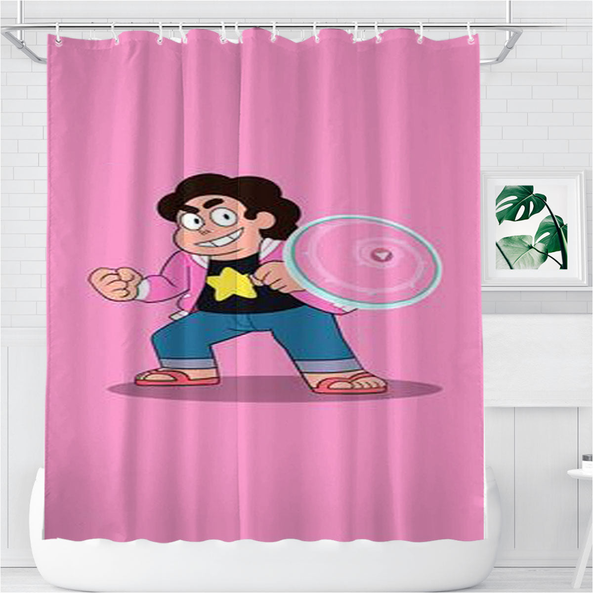 Steven Universe Cute Shield Bathroom Shower Curtain Fabric Waterproof | 66 X 72 Inch