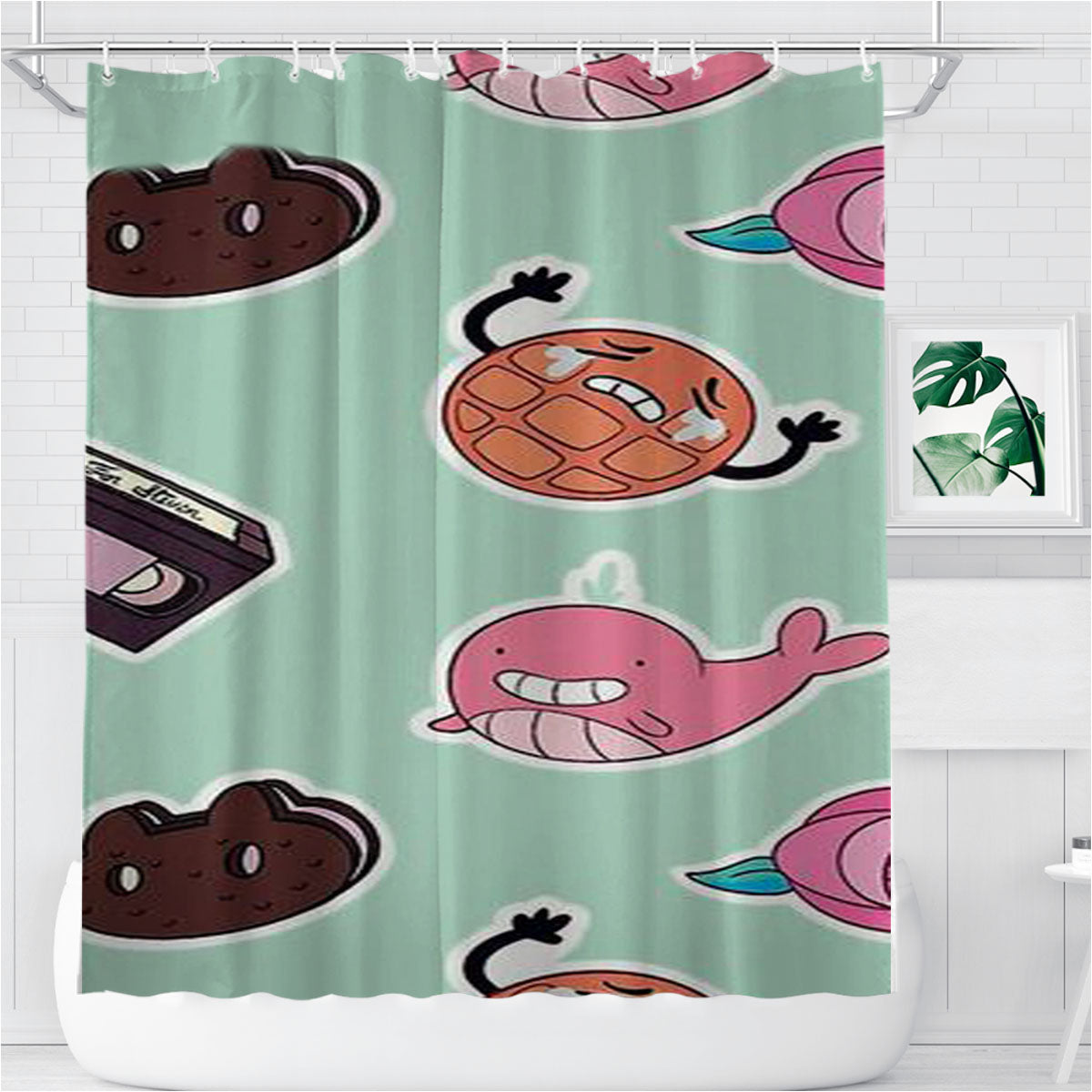 Steven Universe Pattern Bathroom Shower Curtain Fabric Waterproof | 66 X 72 Inch