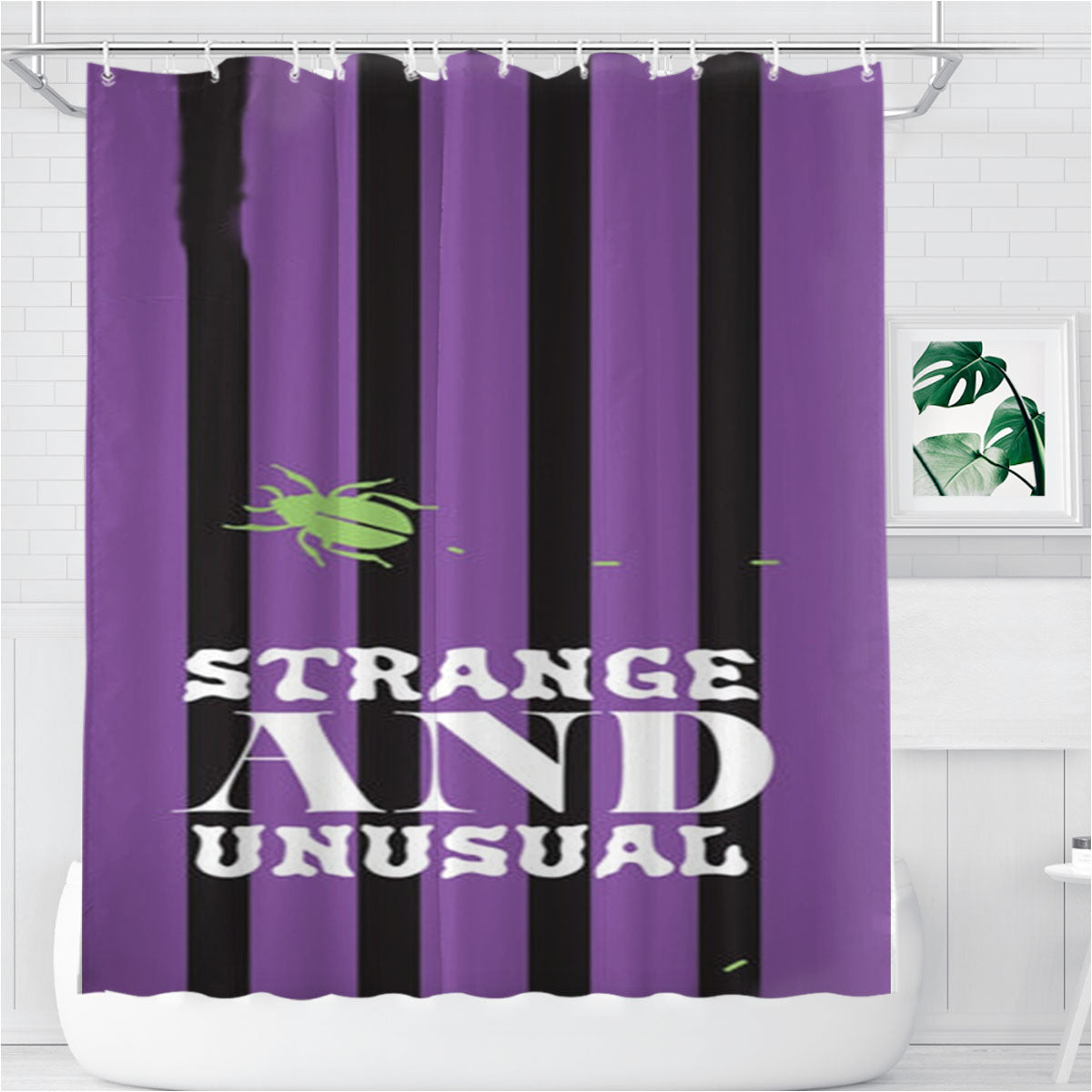 Strange And Unusual Phone Case Bathroom Shower Curtain Fabric Waterproof | 66 X 72 Inch
