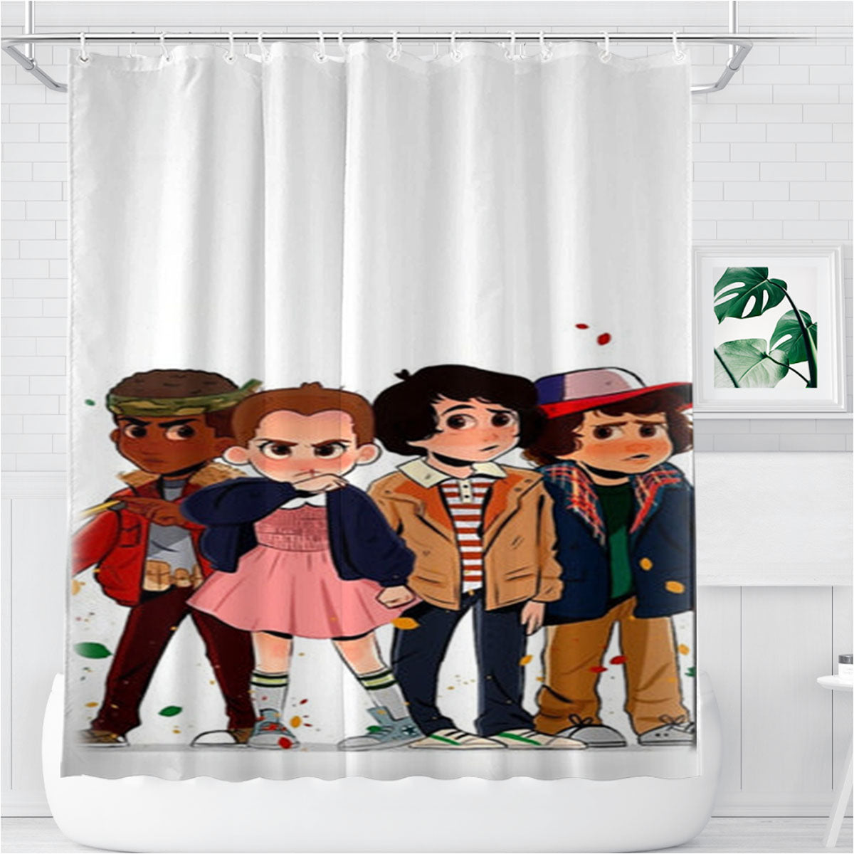 Stranger Kids Bathroom Shower Curtain Fabric Waterproof | 66 X 72 Inch