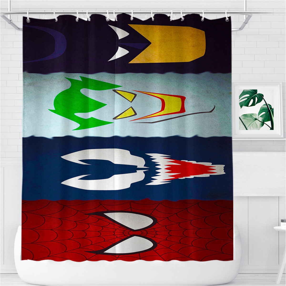 Super Heroes Dc Marvel Bathroom Shower Curtain Fabric Waterproof | 66 X 72 Inch