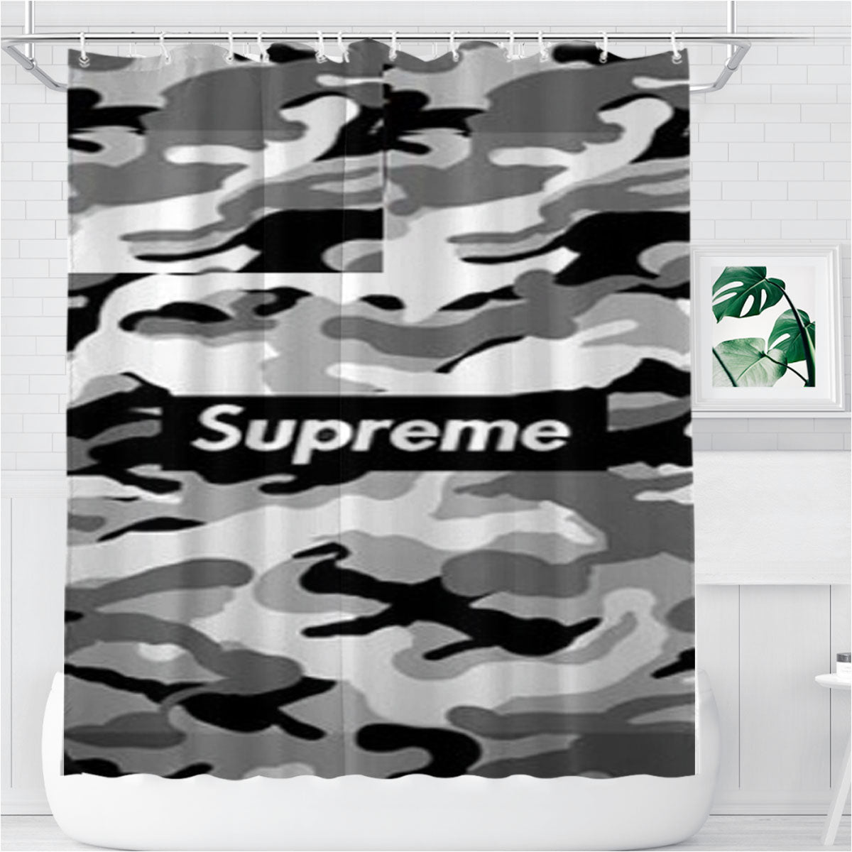 Supreme Hypebeast Bathroom Shower Curtain Fabric Waterproof | 66 X 72 Inch