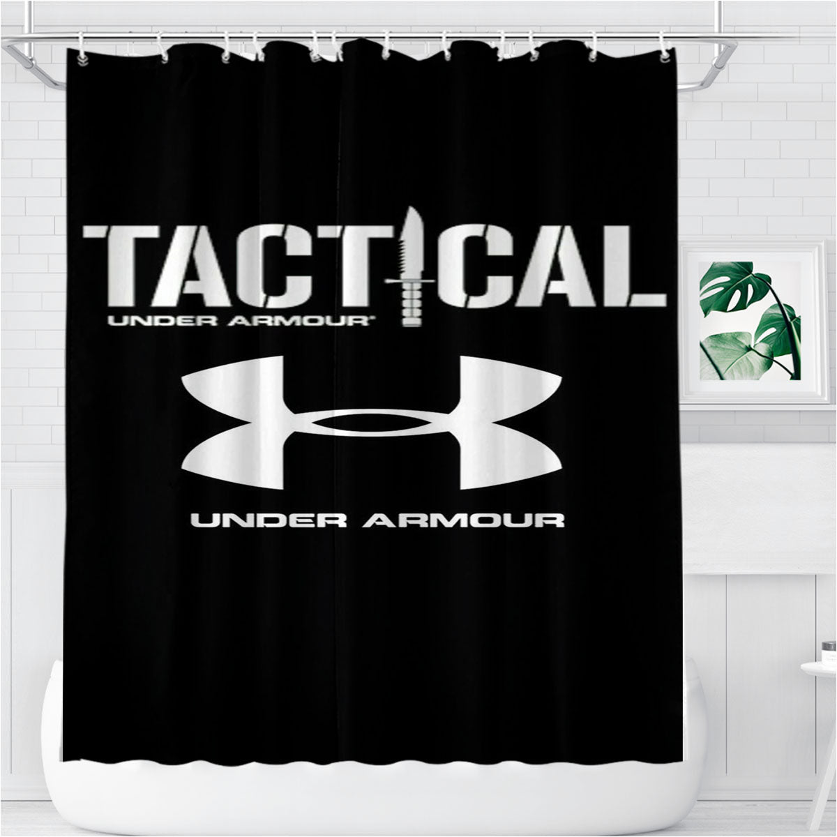 Tactical Under Armour Logo Style Bathroom Shower Curtain Fabric Waterproof | 66 X 72 Inch