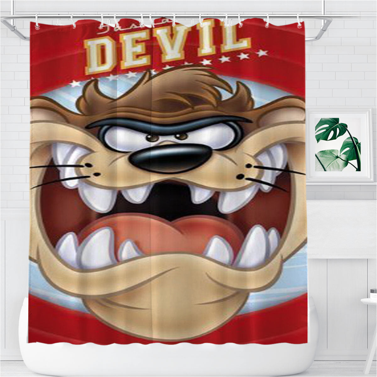 Tasmanian Devil Bathroom Shower Curtain Fabric Waterproof | 66 X 72 Inch