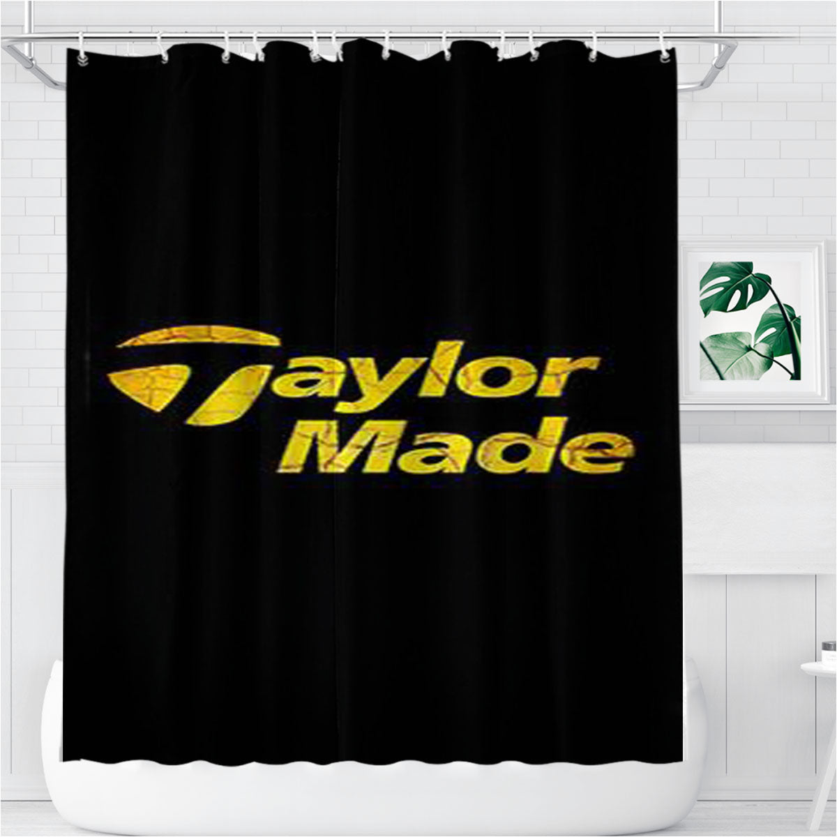 Taylormade Golf Yellow Logo Bathroom Shower Curtain Fabric Waterproof | 66 X 72 Inch