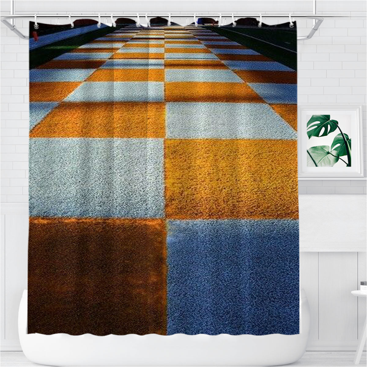Tennessee Vols Bathroom Shower Curtain Fabric Waterproof | 66 X 72 Inch