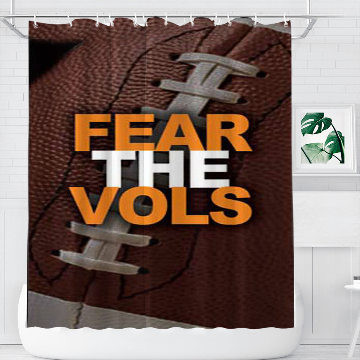 Tennessee Vols Fear Bathroom Shower Curtain Fabric Waterproof | 66 X 72 Inch