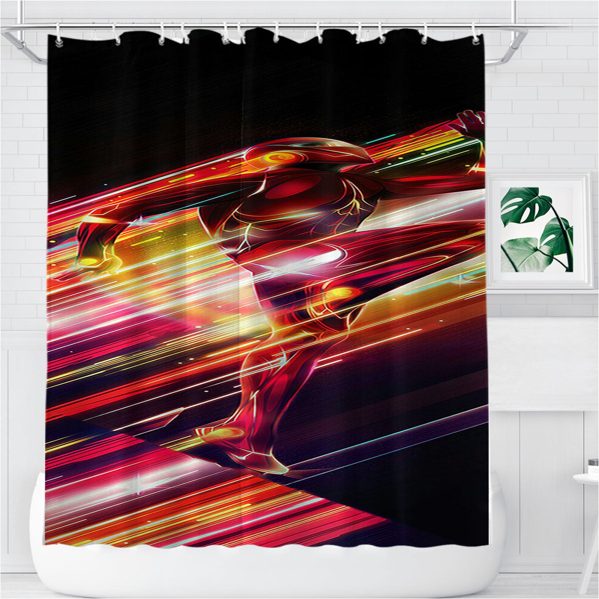The Flash Light Bathroom Shower Curtain Fabric Waterproof | 66 X 72 Inch