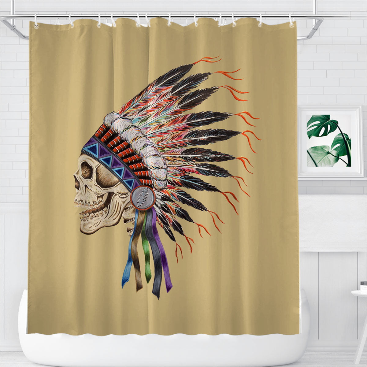 The Grateful Dead Indian Bathroom Shower Curtain Fabric Waterproof | 66 X 72 Inch
