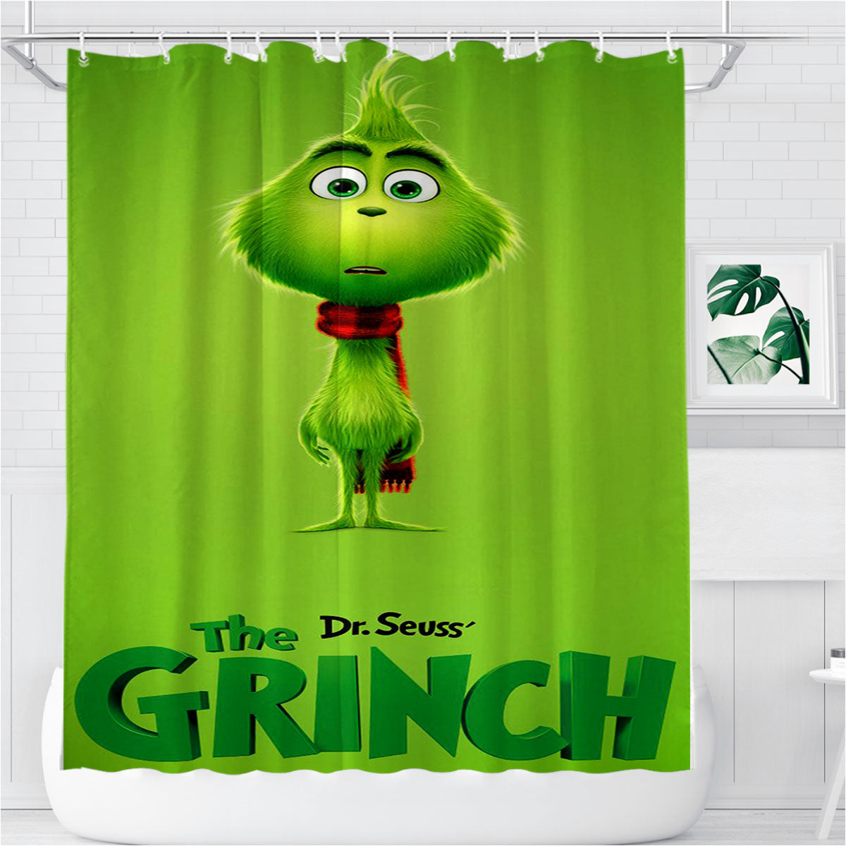 The Grinch Movie Bathroom Shower Curtain Fabric Waterproof | 66 X 72 Inch