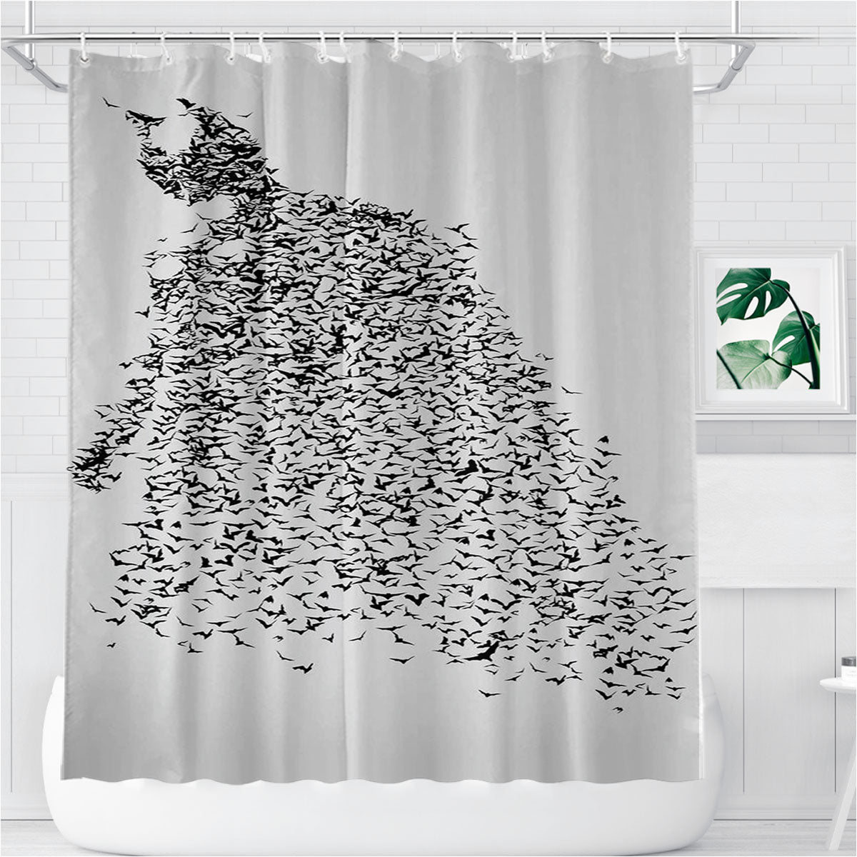 The Justice League Batman Bathroom Shower Curtain Fabric Waterproof | 66 X 72 Inch