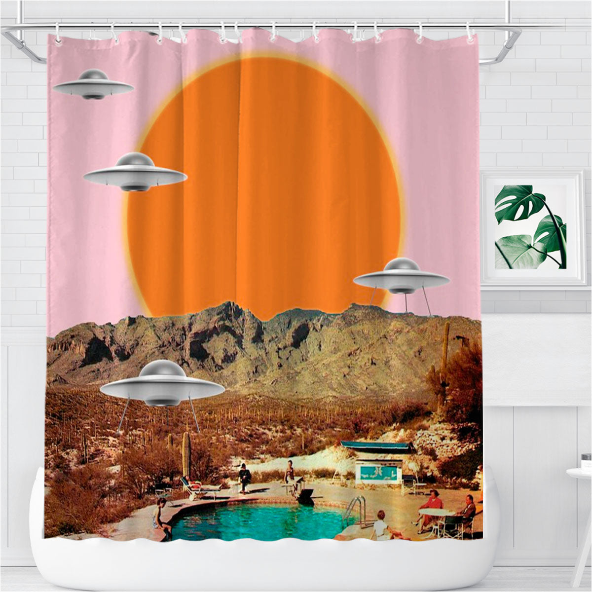 They'Ve Arrived Bathroom Shower Curtain Fabric Waterproof | 66 X 72 Inch