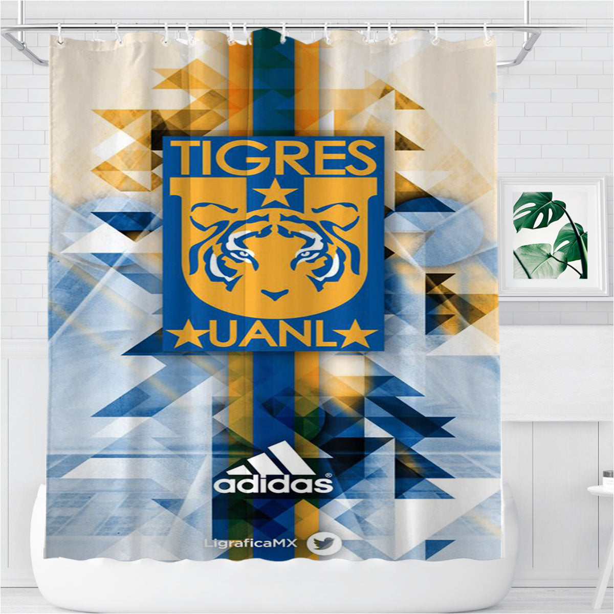 Tigres Uanl Club De Futbol Bathroom Shower Curtain Fabric Waterproof | 66 X 72 Inch