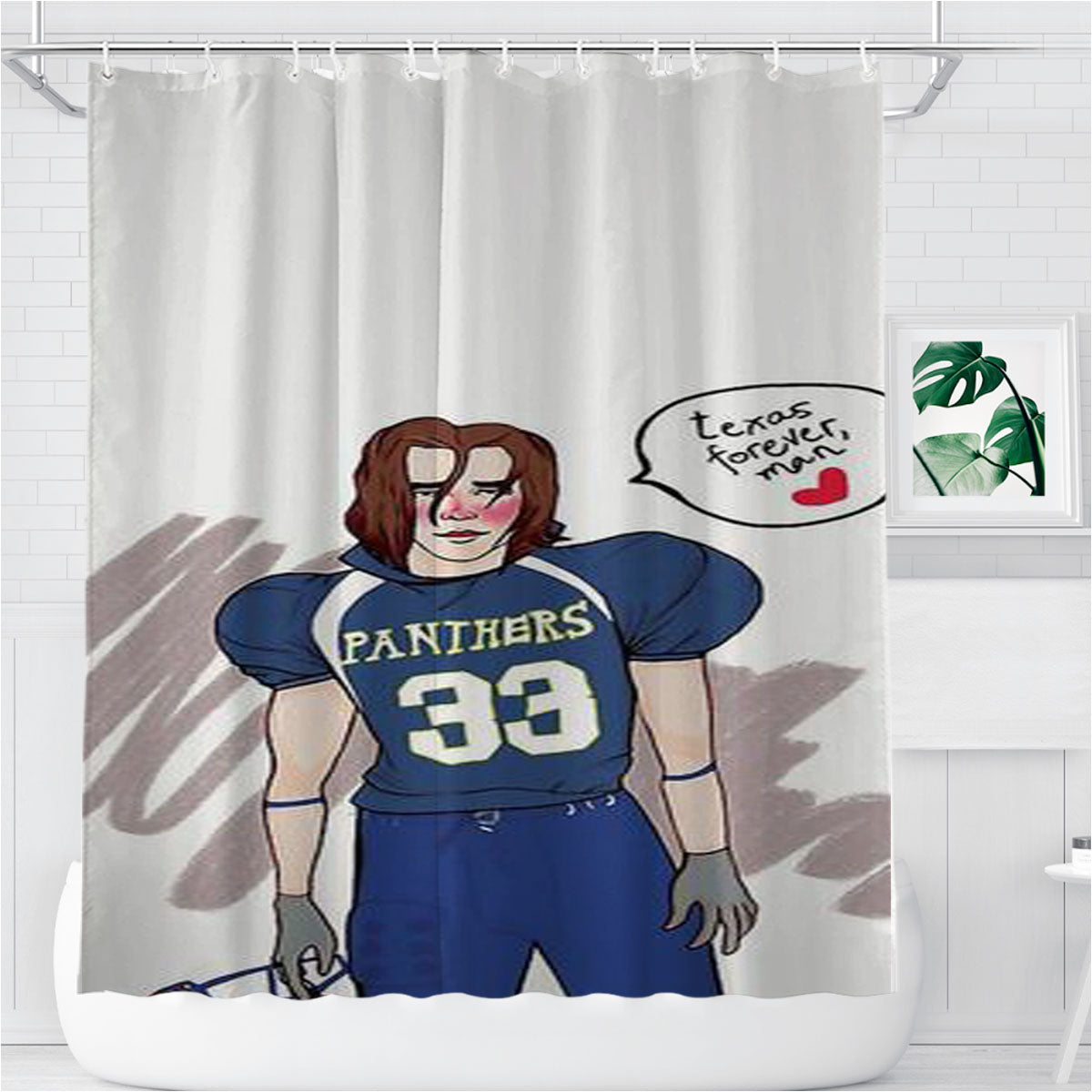 Tim Riggins Friday Nigh Lights Bathroom Shower Curtain Fabric Waterproof | 66 X 72 Inch