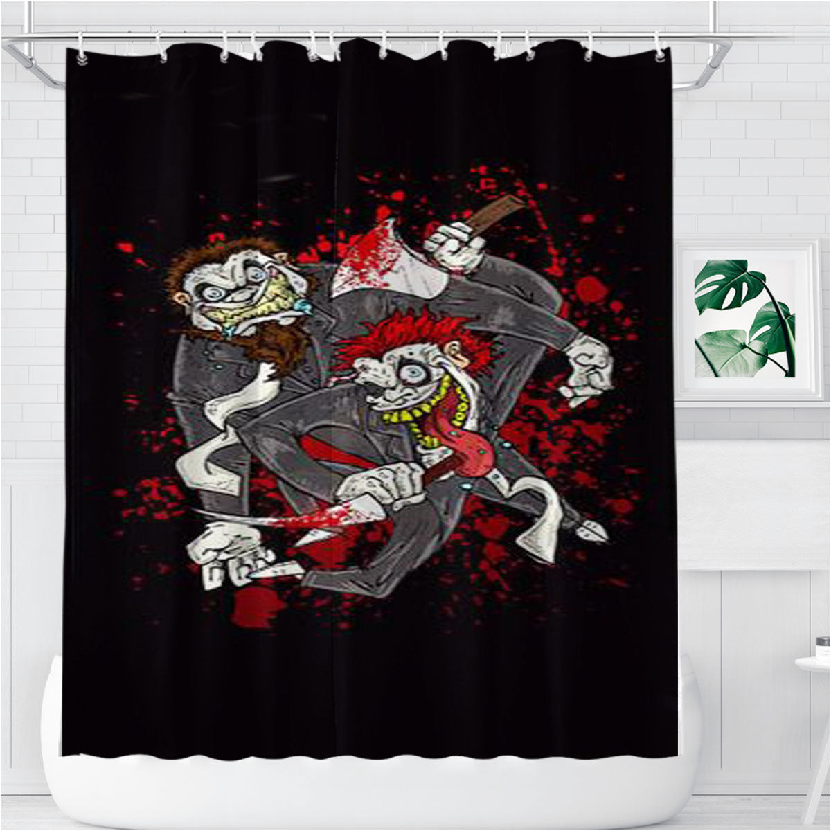 Twiztid Bloody Toons Bathroom Shower Curtain Fabric Waterproof | 66 X 72 Inch