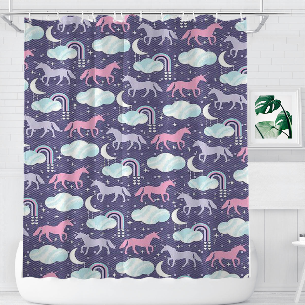 Uncle Pegasus Pattern Bathroom Shower Curtain Fabric Waterproof | 66 X 72 Inch