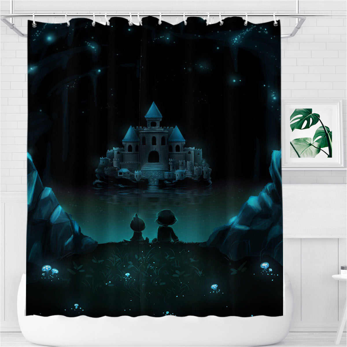 Undertale Castle Bathroom Shower Curtain Fabric Waterproof | 66 X 72 Inch