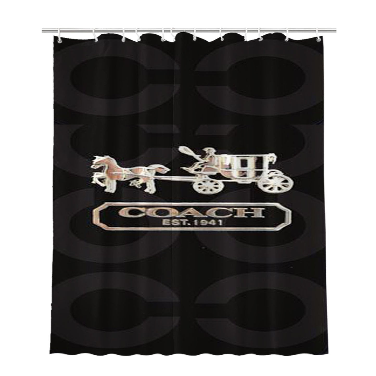 Coach Bag Logo Bathroom Shower Curtain Fabric Waterproof | 66 X 72 Inch